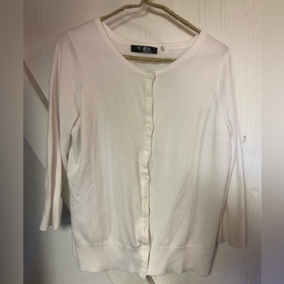 Mak sweater White lightweight buttoned Cardigan ladies 1x Spring summer - Picture 5 of 5